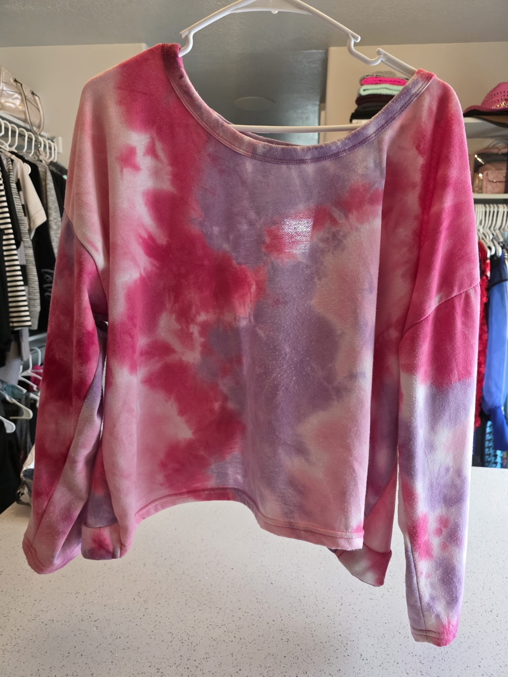 Women's Tie-Dye Pink & Purple Two Piece Set